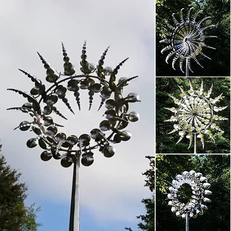Unique And Magical Metal Windmill Outdoor Dynamic Wind Spinners Wind Catchers Exotic Yard Patio Lawn Garden Decoration - One Red Hill
